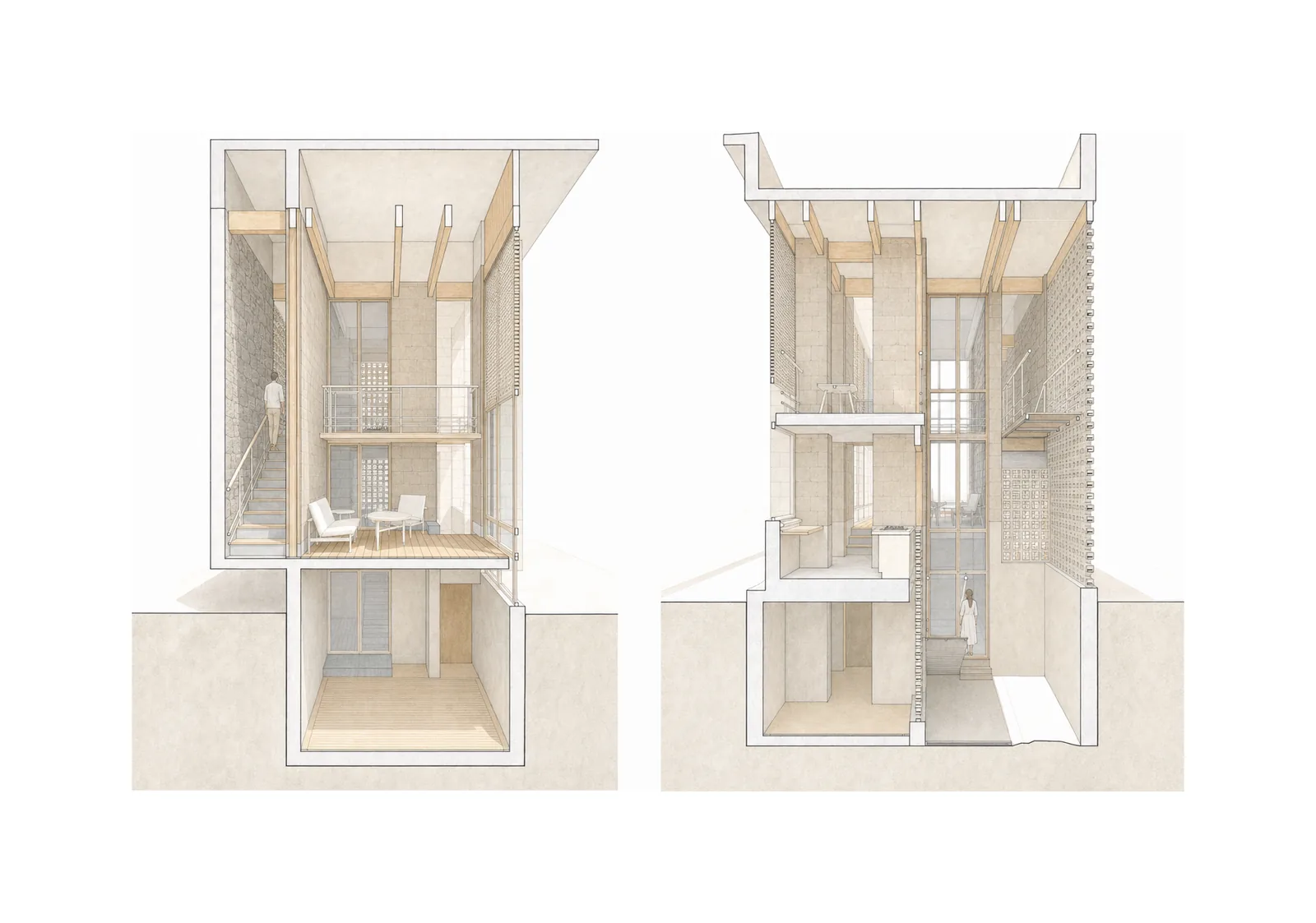 Courtyard sections