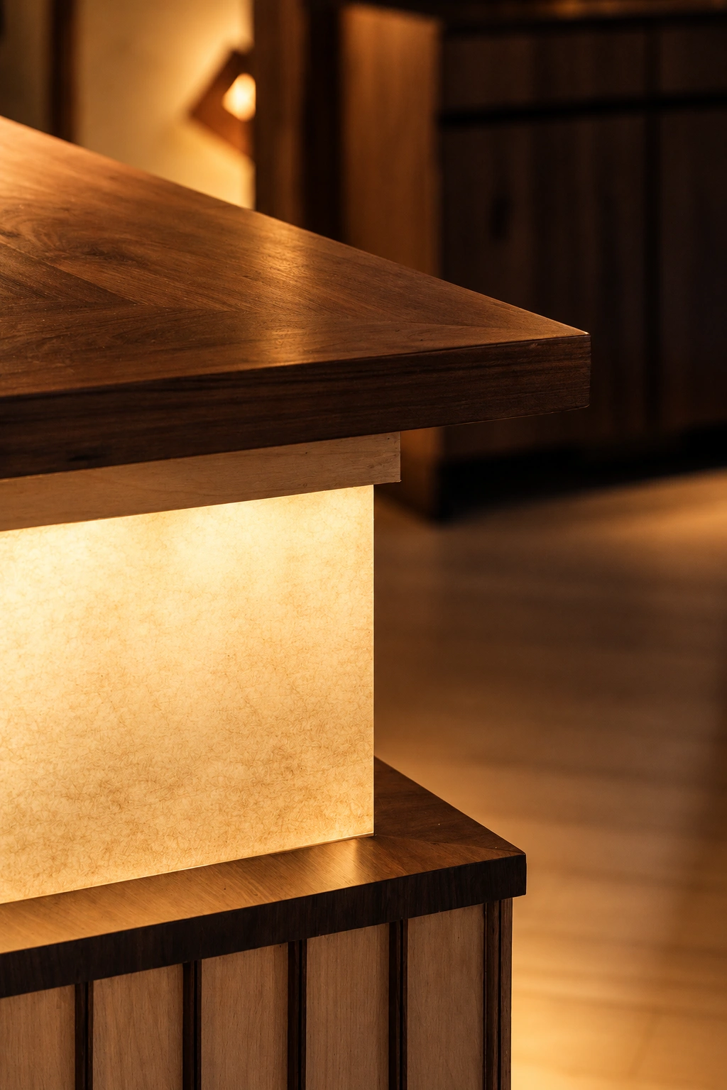 SWC Barroom, Bandra, Mumbai: bar joinery detail in warm evening light.
