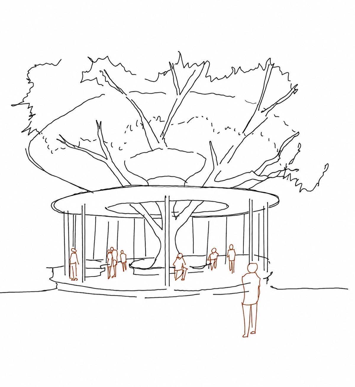 Cooling Oasis — concept sketch