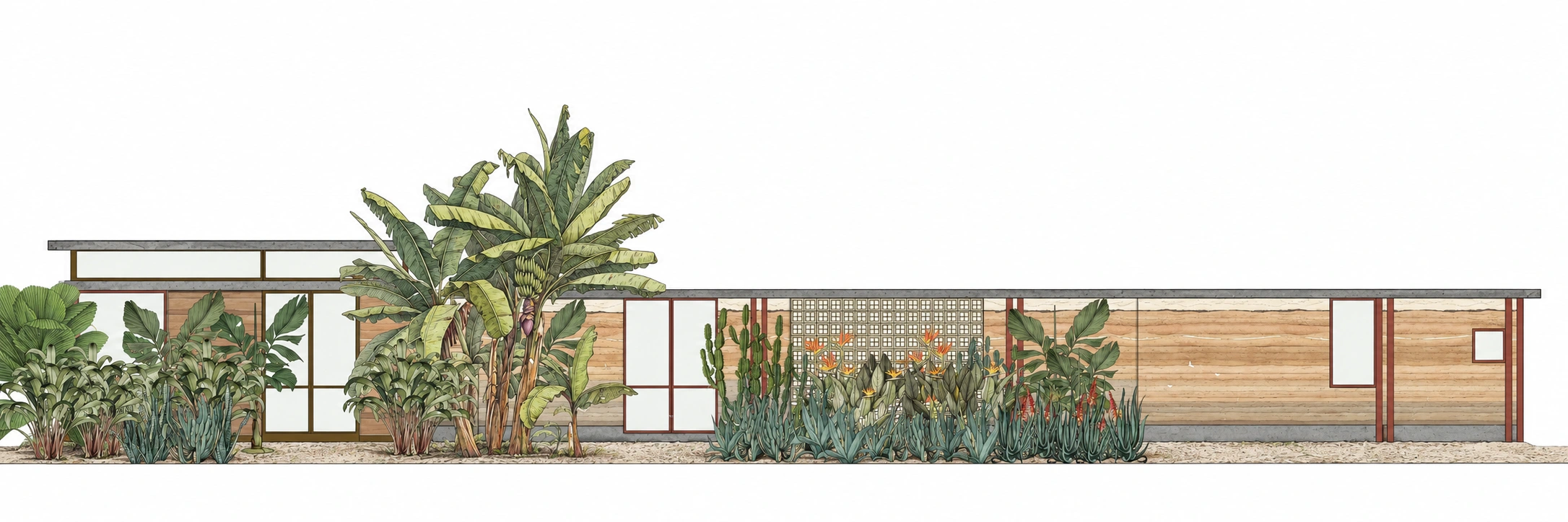 Seven Gardens, Jaipur — front elevation.