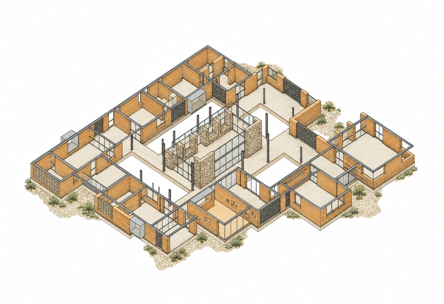 Seven Gardens, Jaipur — isometric structure.