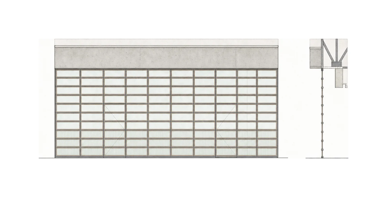 SOCIAL Malad — Glazed facade elevation; AI-assisted architectural illustration.