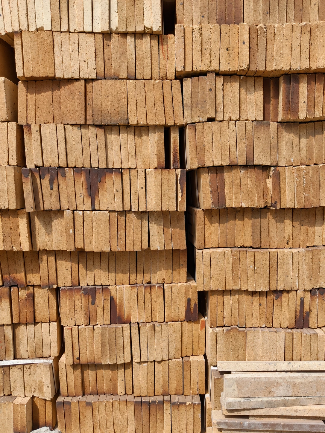 SOCIAL Vashi — Hand-cut brick material. The raw brick sample shows irregular edges, fired colour and varying projection.