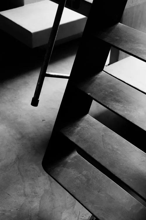 SOCIAL Wadala — Steel stair to the upper deck.