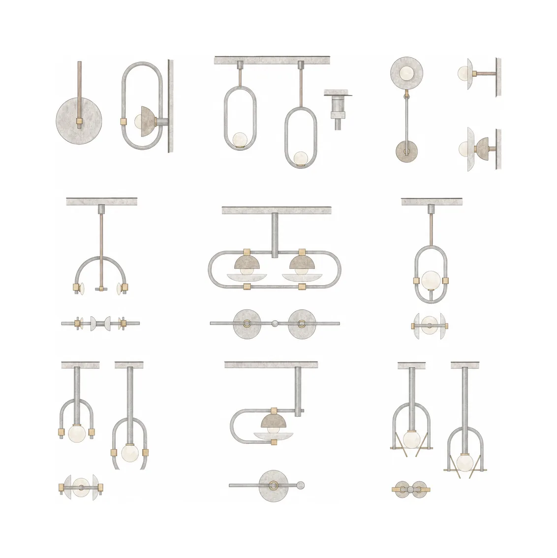 Unplugged — Pendant and light fixture details; AI-assisted architectural illustration.