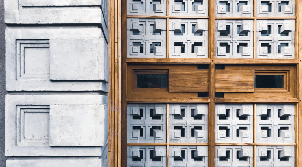 Unplugged — Coffered concrete panel; Selected architectural image.