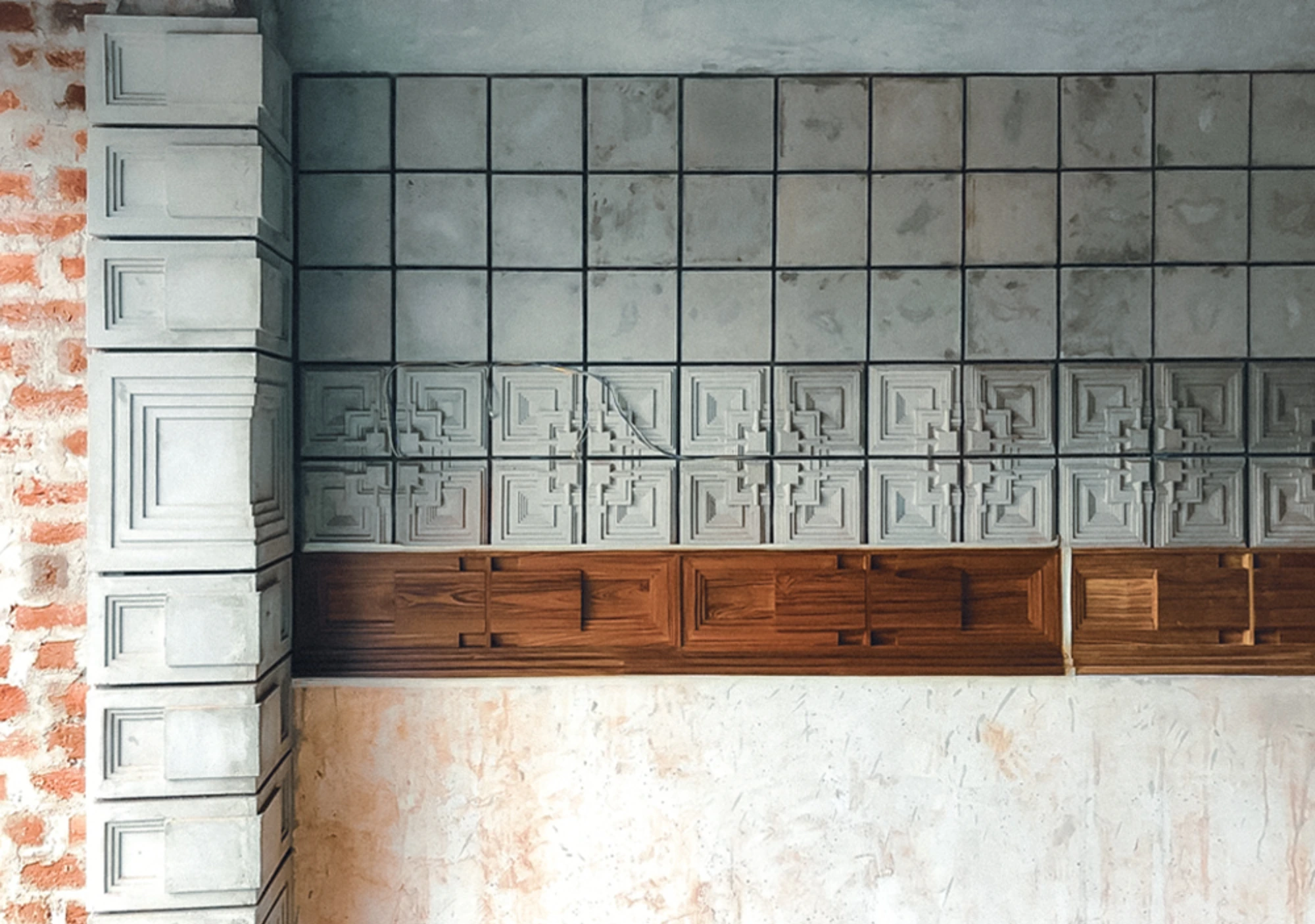 Unplugged — Handmade wall panels; Selected architectural image.