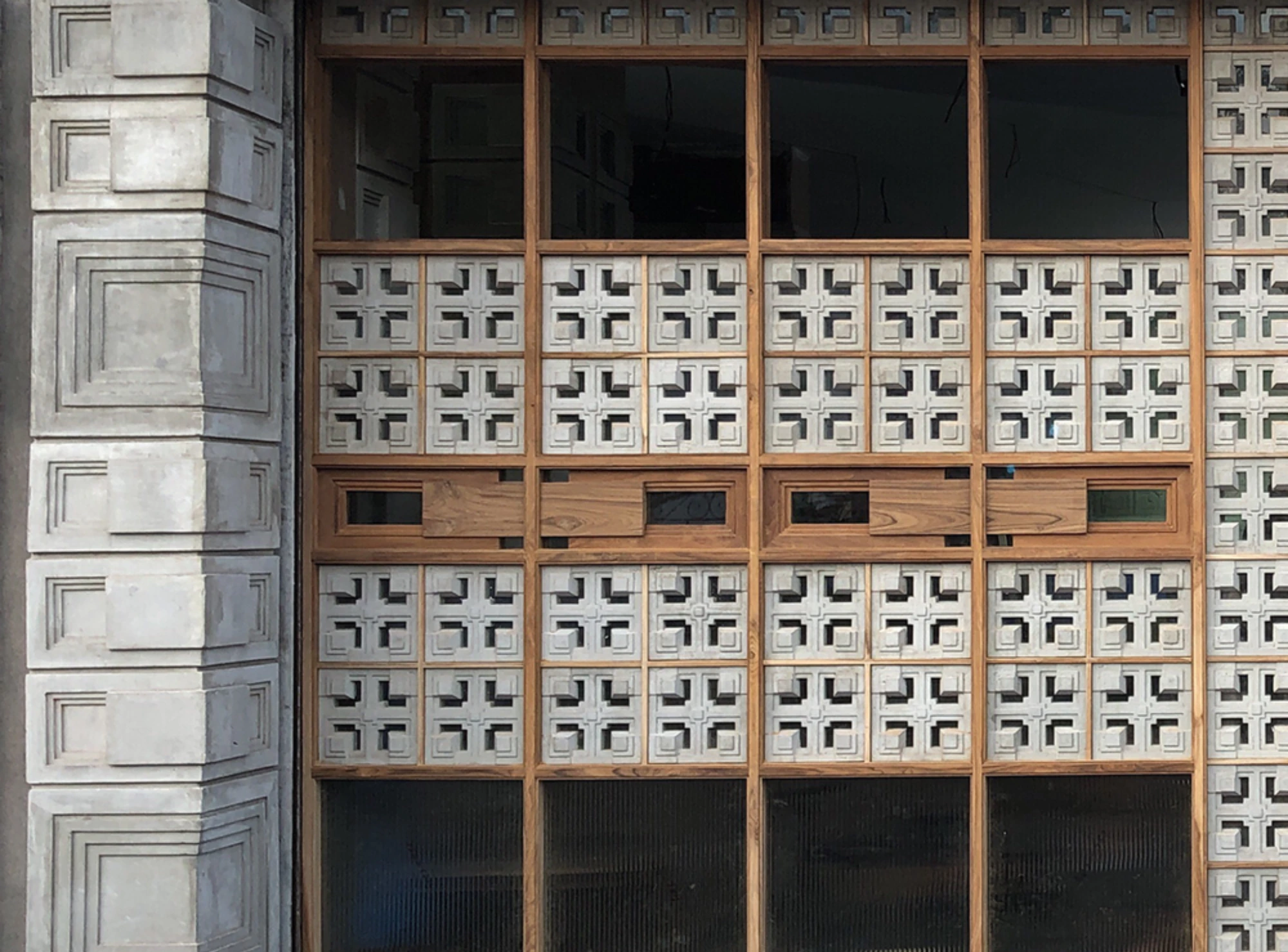 Unplugged — Concrete and timber facade; Selected architectural image.