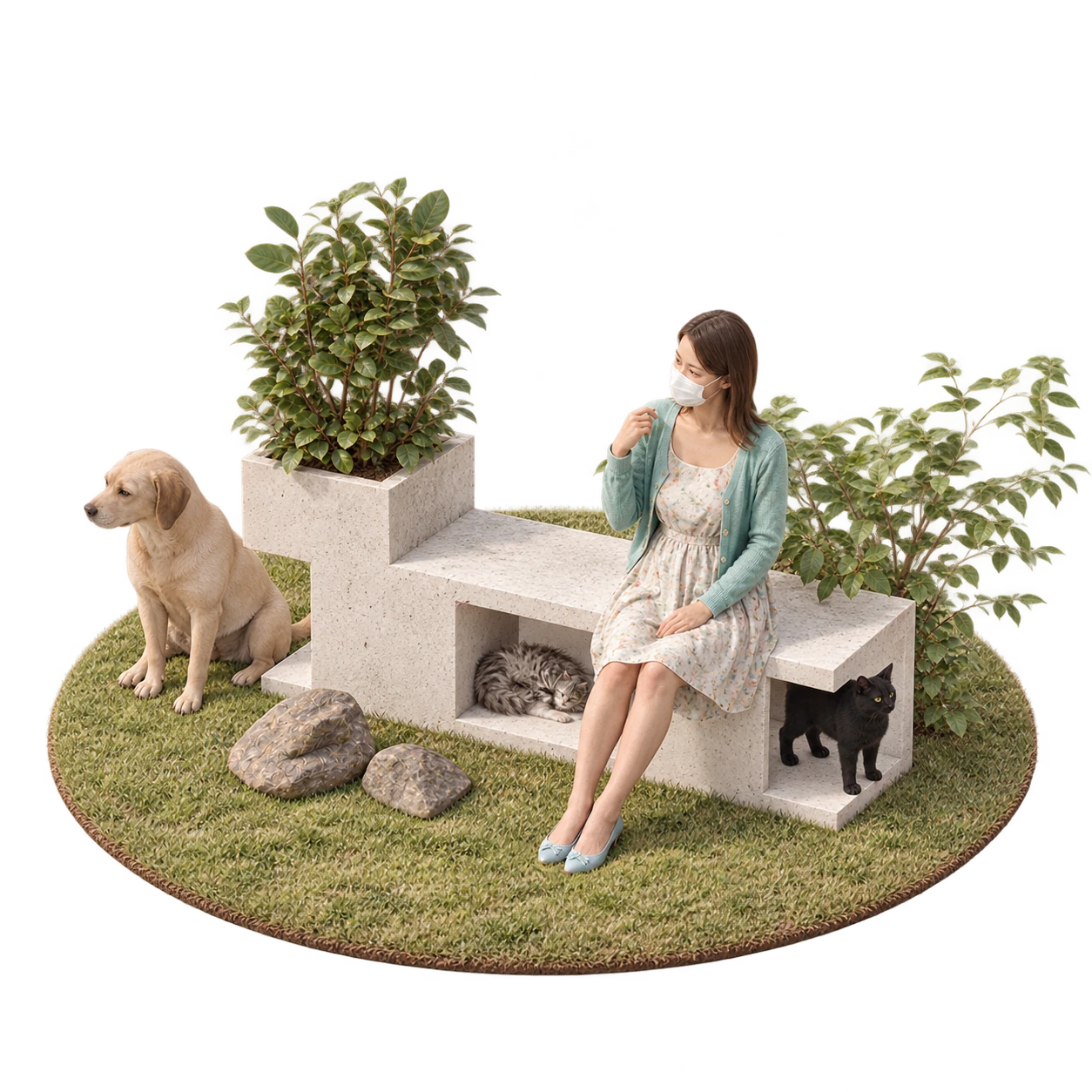 Concrete Seat — Render