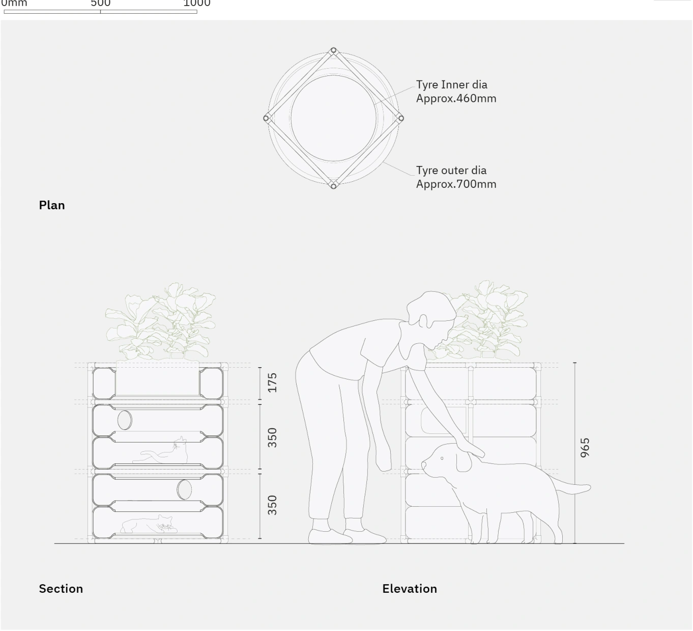 Tyre Pod — Technical drawing · source page 13