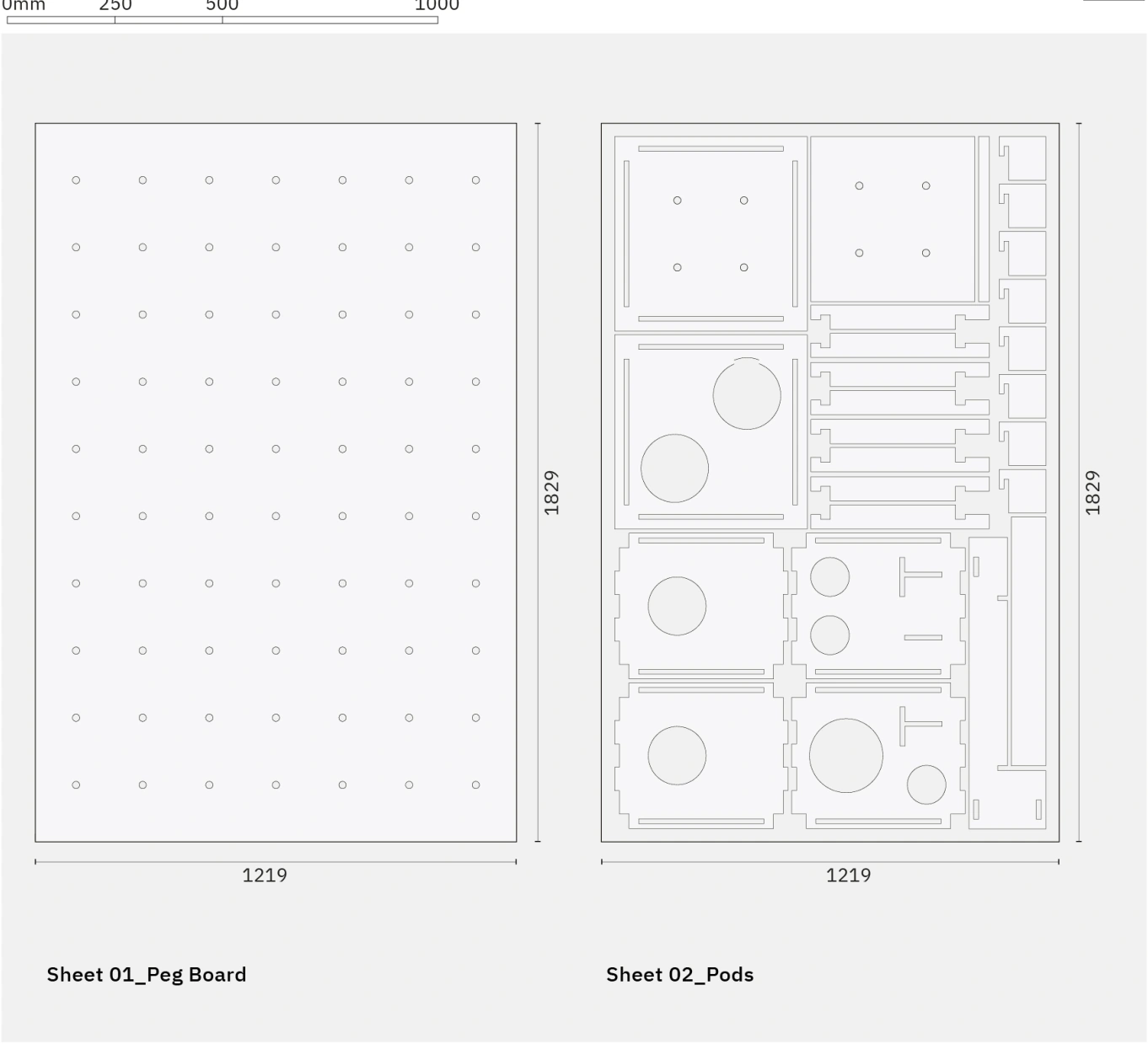 Flatpack Pod — Technical drawing · source page 32