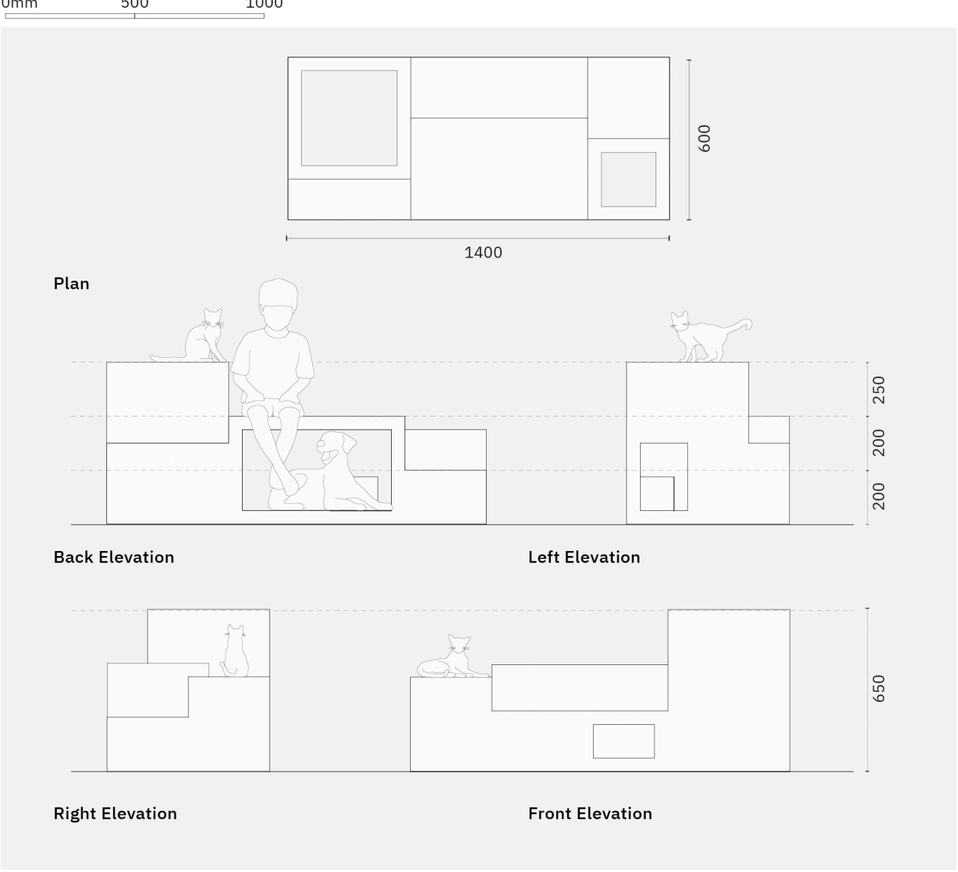 Stone Bench — Technical drawing · source page 47