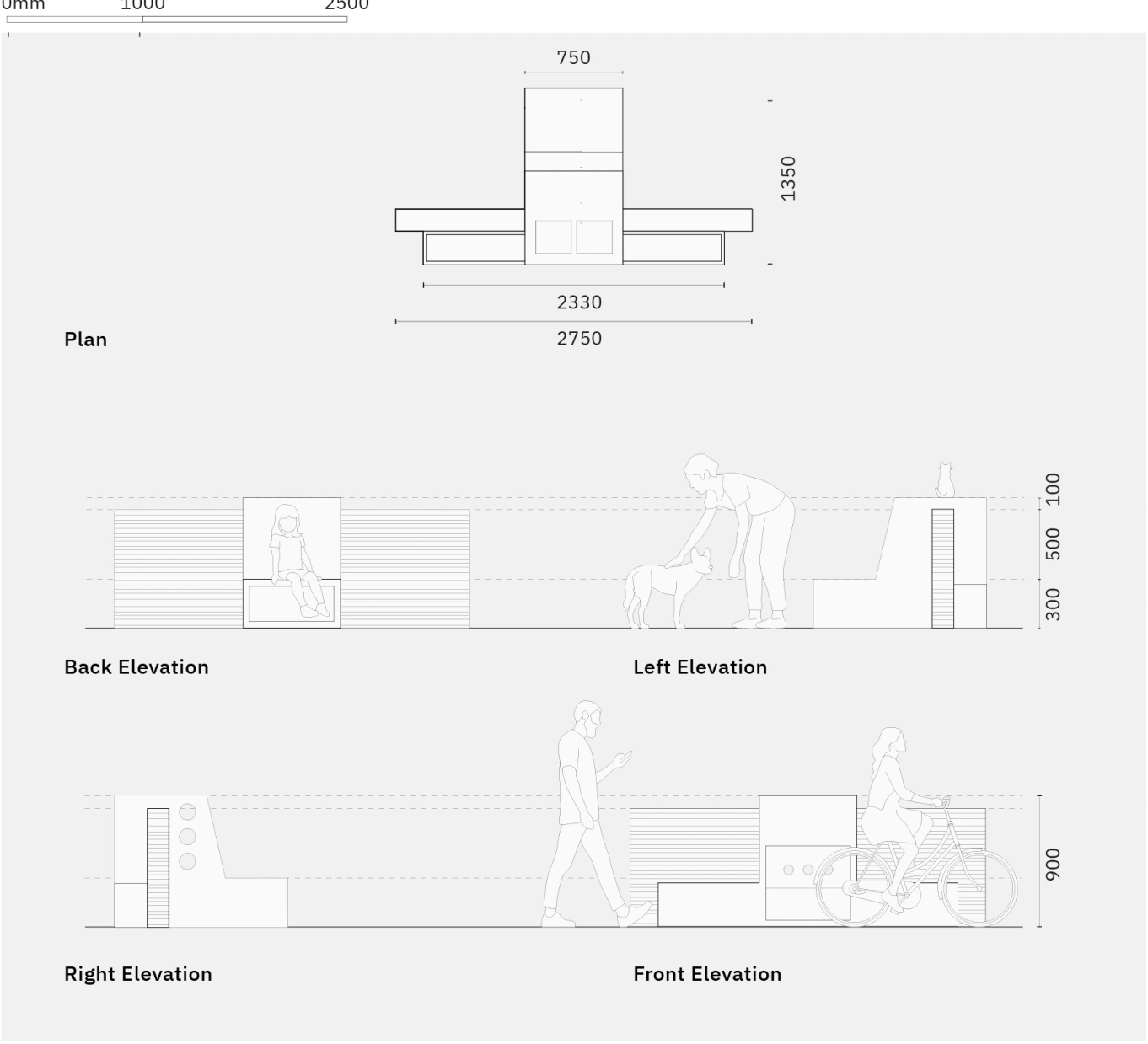Earth Wall Bench — Technical drawing · source page 50